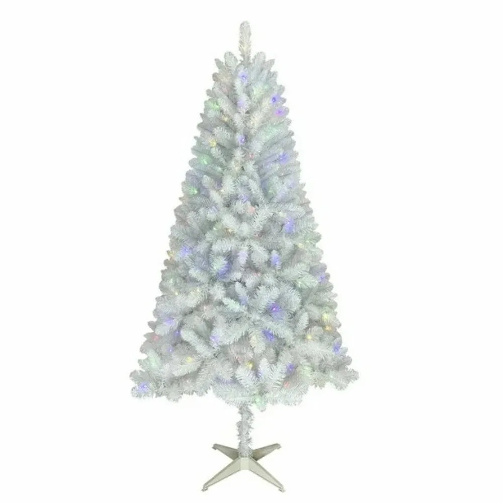 Holiday Time 6.5' Pre-Lit LED Paxton Pine Christmas Tree-White, 620 branch tips, 200 lights
