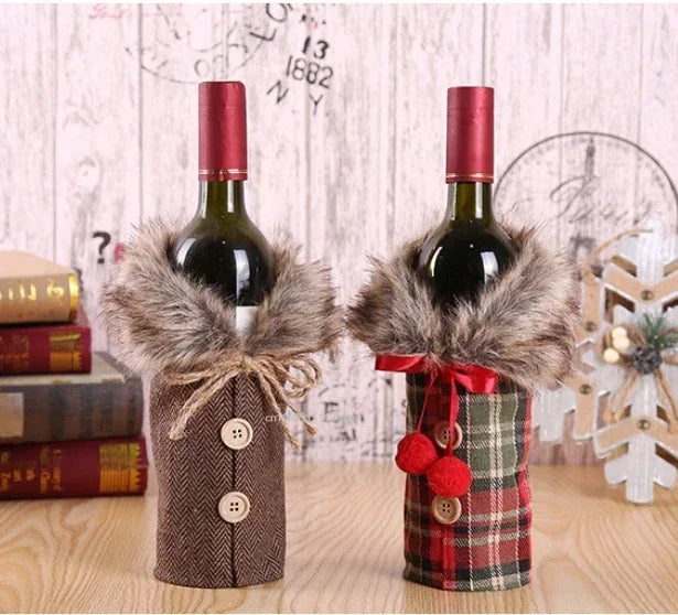 Christmas Wine Bottle Cover Merry Christmas Decorations For Home 2025 Christmas Ornament Xmas Navidad Natal Gifts New Year 2026