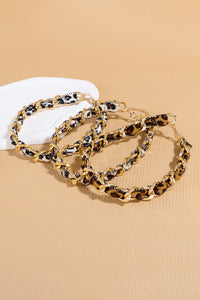 Cinnamon Leopard Print PU Chain Choker Necklace