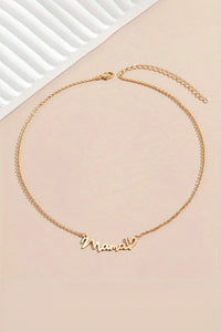 Gold Mama Letter Heart Pattern Necklace