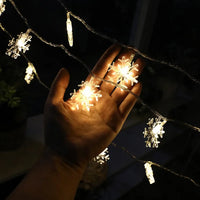 Christmas Fairy Light Snowflake LED String Light Garland Decoration for Home Xmas Santa Claus Gifts New Year Ornament