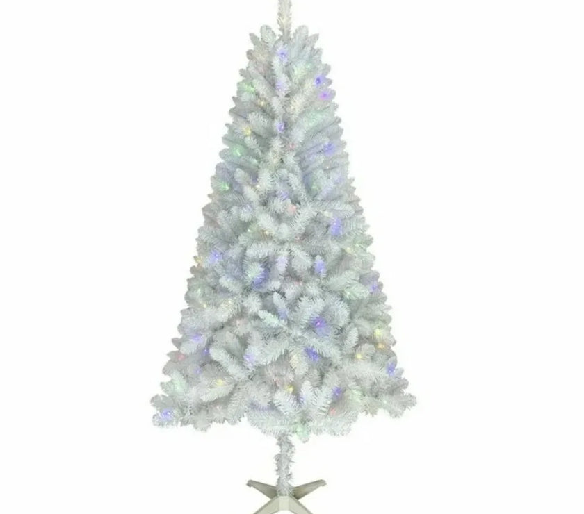 Holiday Time 6.5' Pre-Lit LED Paxton Pine Christmas Tree-White, 620 branch tips, 200 lights