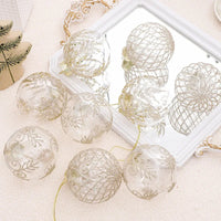 8CM 9PCS Transparent Christmas Balls Set White Red Champagne Green Xmas Balls DIY Christmas Tree Ornaments Christmas Gifts