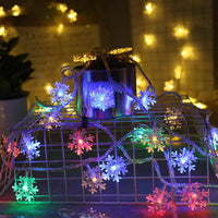 Christmas Fairy Light Snowflake LED String Light Garland Decoration for Home Xmas Santa Claus Gifts New Year Ornament