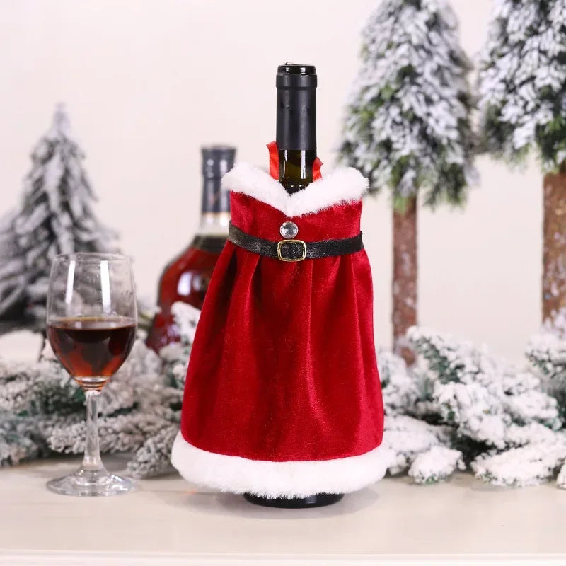 Christmas Wine Bottle Cover Merry Christmas Decorations For Home 2025 Christmas Ornament Xmas Navidad Natal Gifts New Year 2026