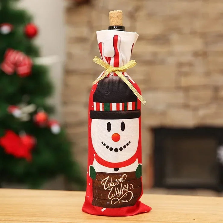 Christmas Wine Bottle Cover Merry Christmas Decorations For Home 2025 Christmas Ornament Xmas Navidad Natal Gifts New Year 2026