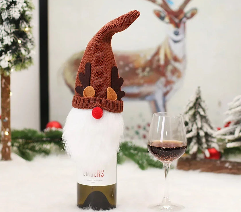 Christmas Wine Bottle Cover Merry Christmas Decorations For Home 2025 Christmas Ornament Xmas Navidad Natal Gifts New Year 2026