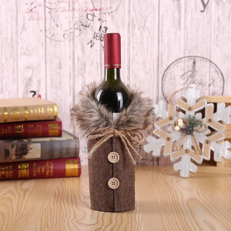 Christmas Wine Bottle Cover Merry Christmas Decorations For Home 2025 Christmas Ornament Xmas Navidad Natal Gifts New Year 2026