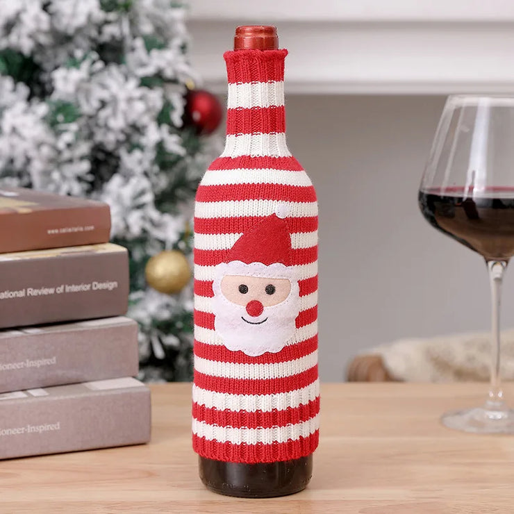 Christmas Wine Bottle Cover Merry Christmas Decorations For Home 2025 Christmas Ornament Xmas Navidad Natal Gifts New Year 2026