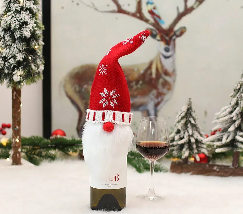 Christmas Wine Bottle Cover Merry Christmas Decorations For Home 2025 Christmas Ornament Xmas Navidad Natal Gifts New Year 2026