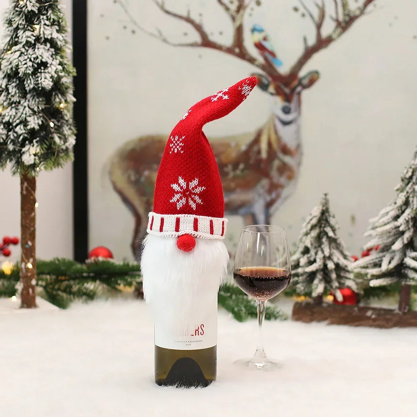 Christmas Wine Bottle Cover Merry Christmas Decorations For Home 2025 Christmas Ornament Xmas Navidad Natal Gifts New Year 2026