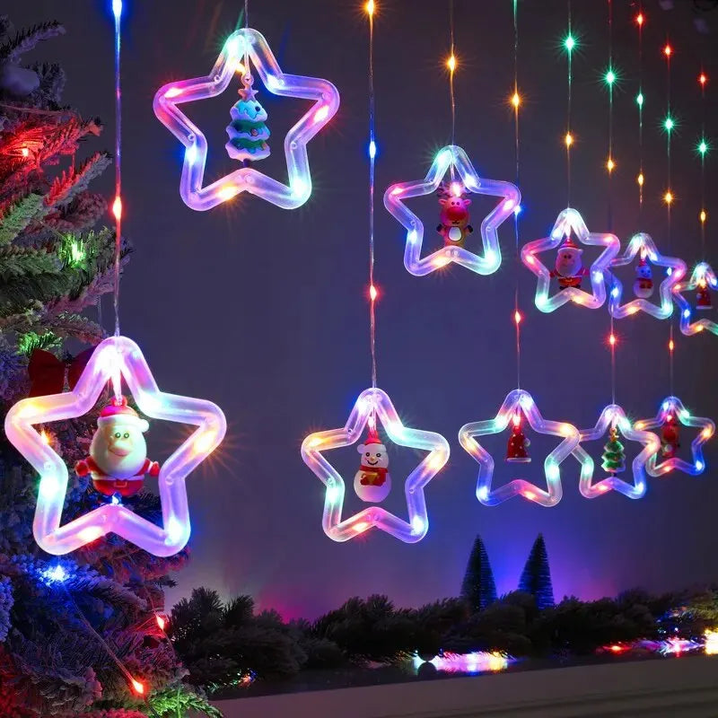 10LED Christmas Fairy Lights Santa Claus Window Decoration String Lights Christmas Gift Navidad New Year Home Decoration