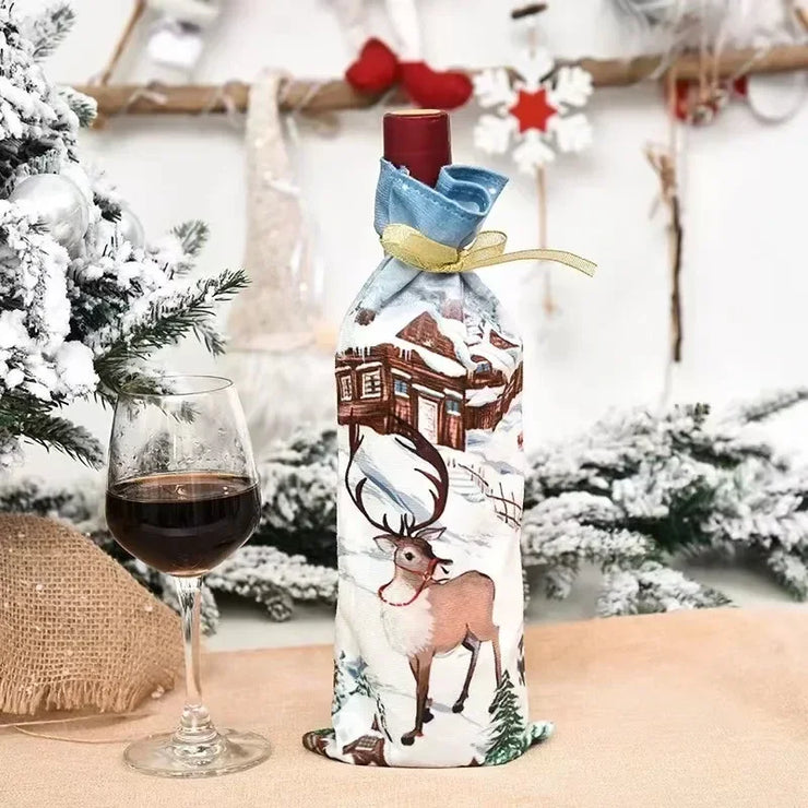 Christmas Wine Bottle Cover Merry Christmas Decorations For Home 2025 Christmas Ornament Xmas Navidad Natal Gifts New Year 2026