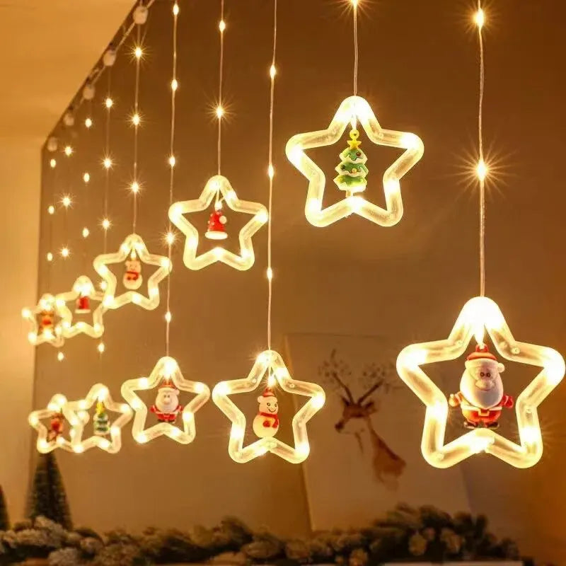10LED Christmas Fairy Lights Santa Claus Window Decoration String Lights Christmas Gift Navidad New Year Home Decoration