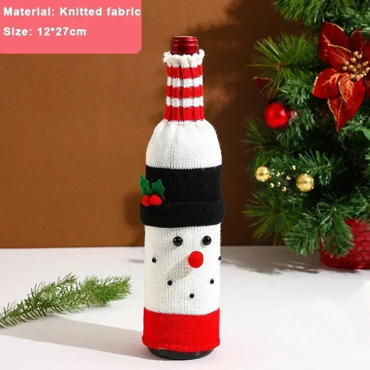 Christmas Wine Bottle Cover Merry Christmas Decorations For Home 2025 Christmas Ornament Xmas Navidad Natal Gifts New Year 2026