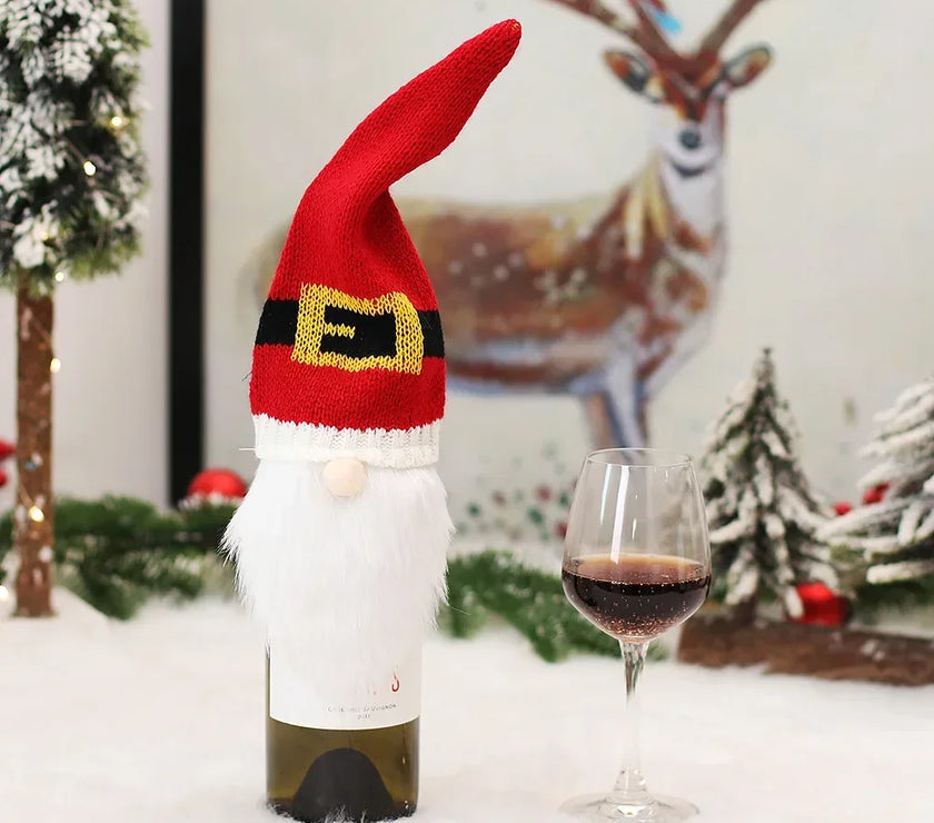 Christmas Wine Bottle Cover Merry Christmas Decorations For Home 2025 Christmas Ornament Xmas Navidad Natal Gifts New Year 2026