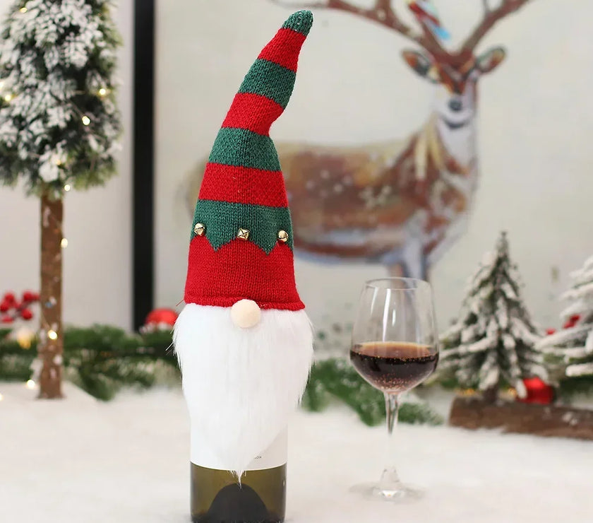 Christmas Wine Bottle Cover Merry Christmas Decorations For Home 2025 Christmas Ornament Xmas Navidad Natal Gifts New Year 2026