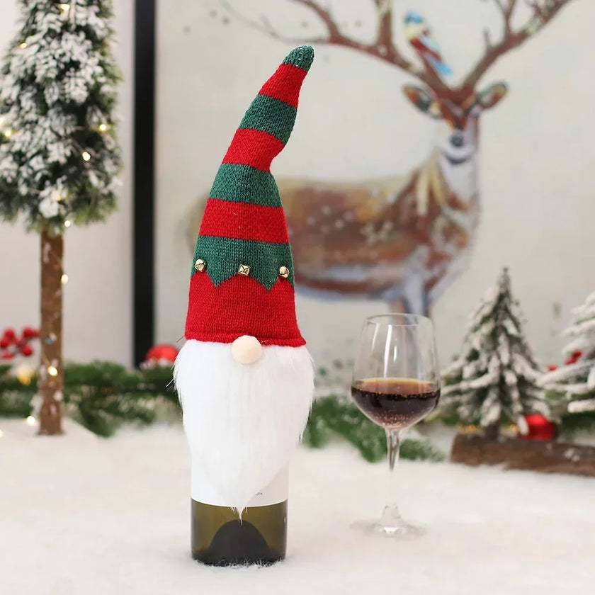 Christmas Wine Bottle Cover Merry Christmas Decorations For Home 2025 Christmas Ornament Xmas Navidad Natal Gifts New Year 2026
