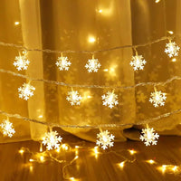 Christmas Fairy Light Snowflake LED String Light Garland Decoration for Home Xmas Santa Claus Gifts New Year Ornament