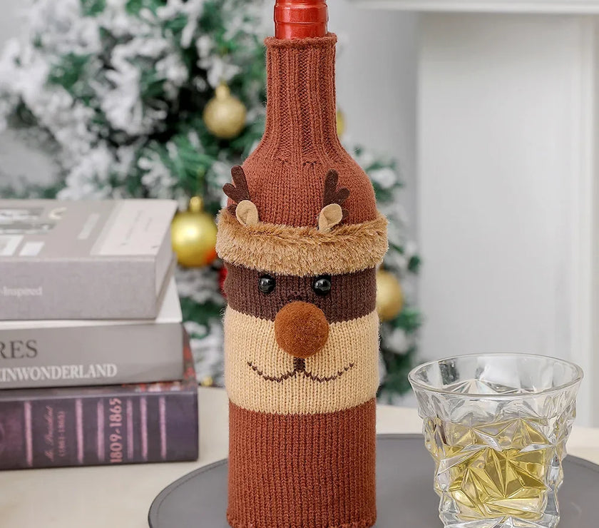 Christmas Wine Bottle Cover Merry Christmas Decorations For Home 2025 Christmas Ornament Xmas Navidad Natal Gifts New Year 2026