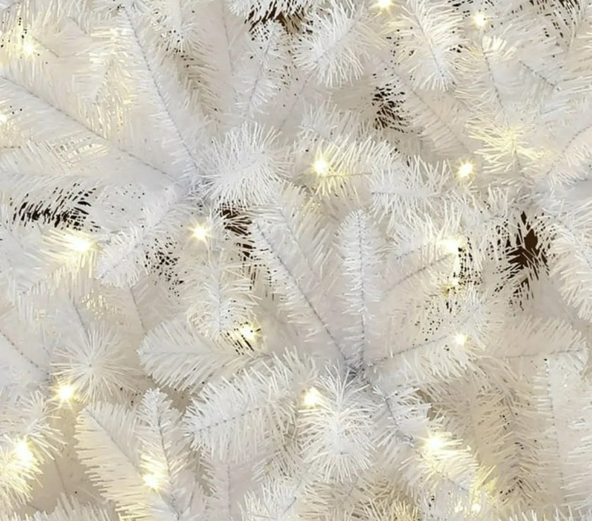 Holiday Time 6.5' Pre-Lit LED Paxton Pine Christmas Tree-White, 620 branch tips, 200 lights