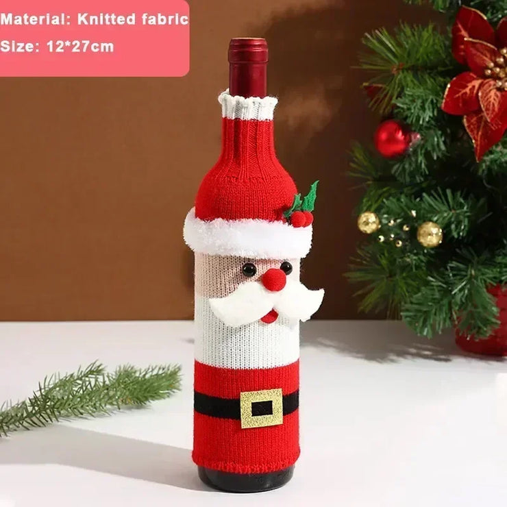 Christmas Wine Bottle Cover Merry Christmas Decorations For Home 2025 Christmas Ornament Xmas Navidad Natal Gifts New Year 2026