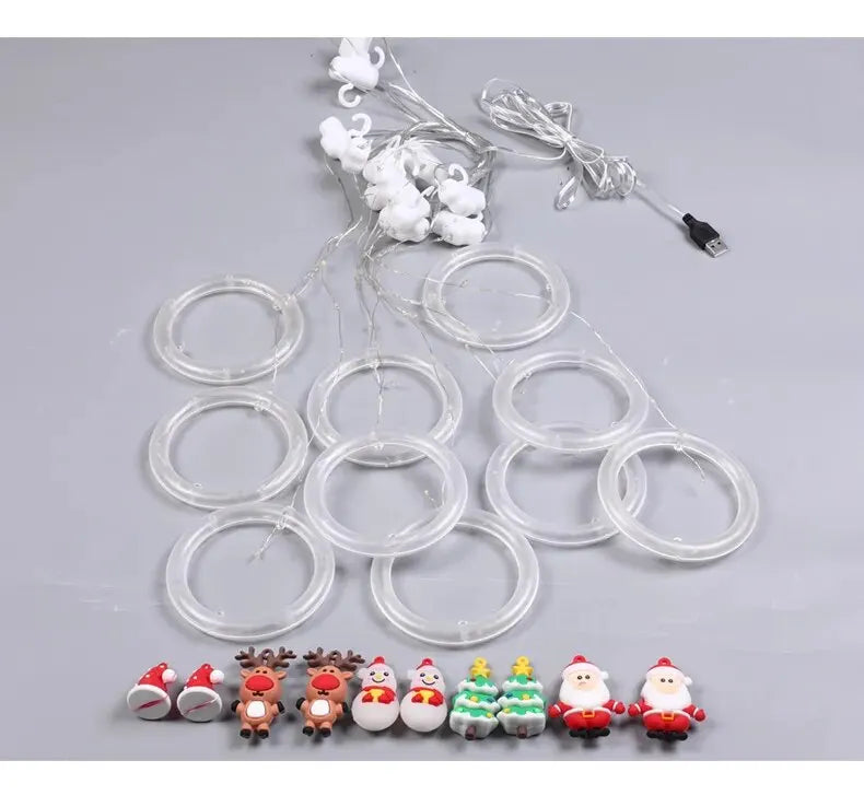 10LED Christmas Fairy Lights Santa Claus Window Decoration String Lights Christmas Gift Navidad New Year Home Decoration