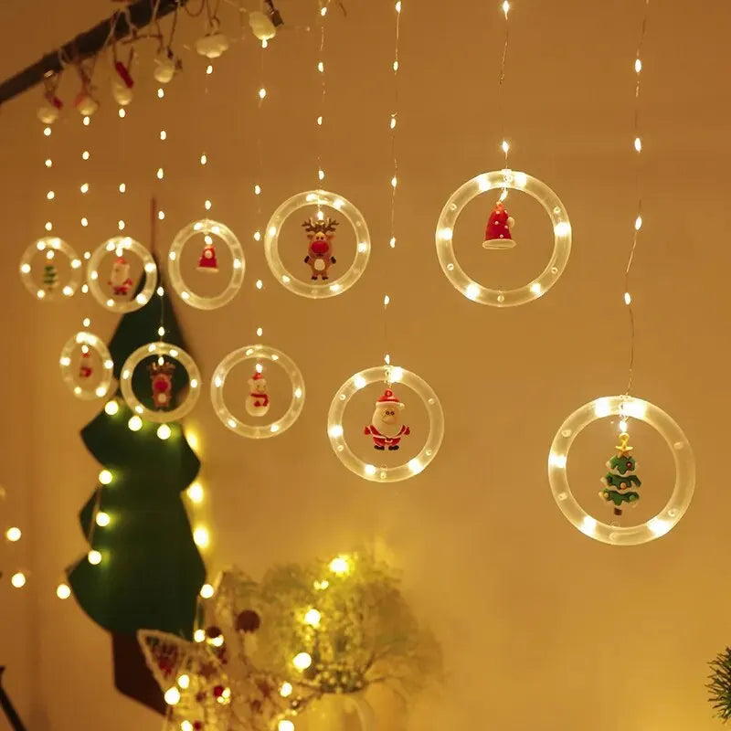 10LED Christmas Fairy Lights Santa Claus Window Decoration String Lights Christmas Gift Navidad New Year Home Decoration
