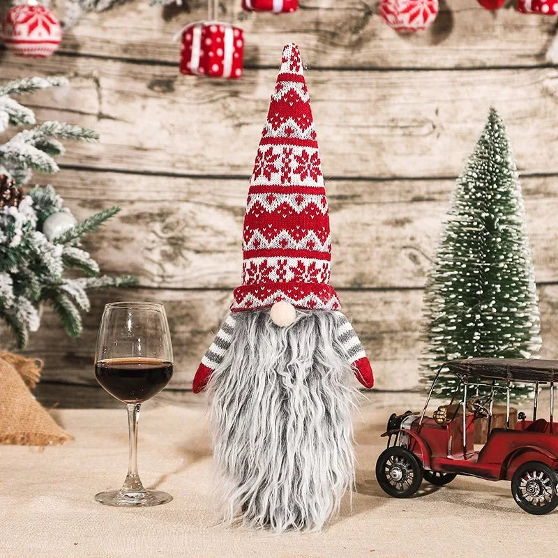 Christmas Wine Bottle Cover Merry Christmas Decorations For Home 2025 Christmas Ornament Xmas Navidad Natal Gifts New Year 2026
