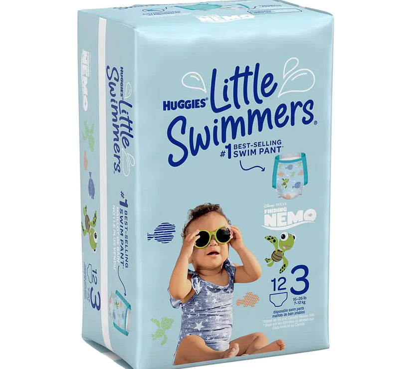 Huggies Little Swimmers Disposable Swim Diapers Swimpants Size 3 Small (16-26 lb.) 12 Ct. (Packaging May Vary)