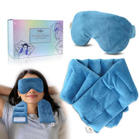 my novel things Microwavable Heating Pads for Neck Shoulders Back Pain Relief 26.6X5.3 Large with Heated Eye Mask for Dry Eyes Warm Compress Microwave Heat Packs Neck Wrap for Stress Relief