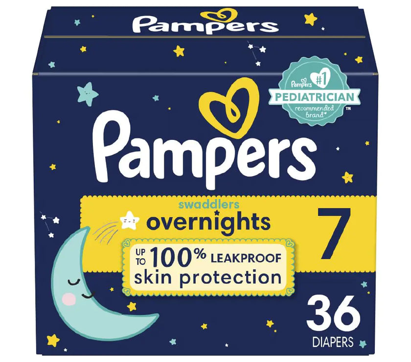 Pampers Swaddlers Night Guard Diapers - Size 7, 36 Pack